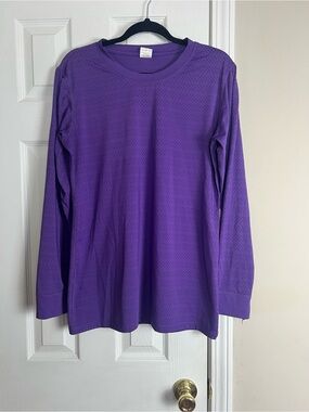 ZYIA Active Perforated Long Sleeve Performance Top XXL Purple Athletic Shirt